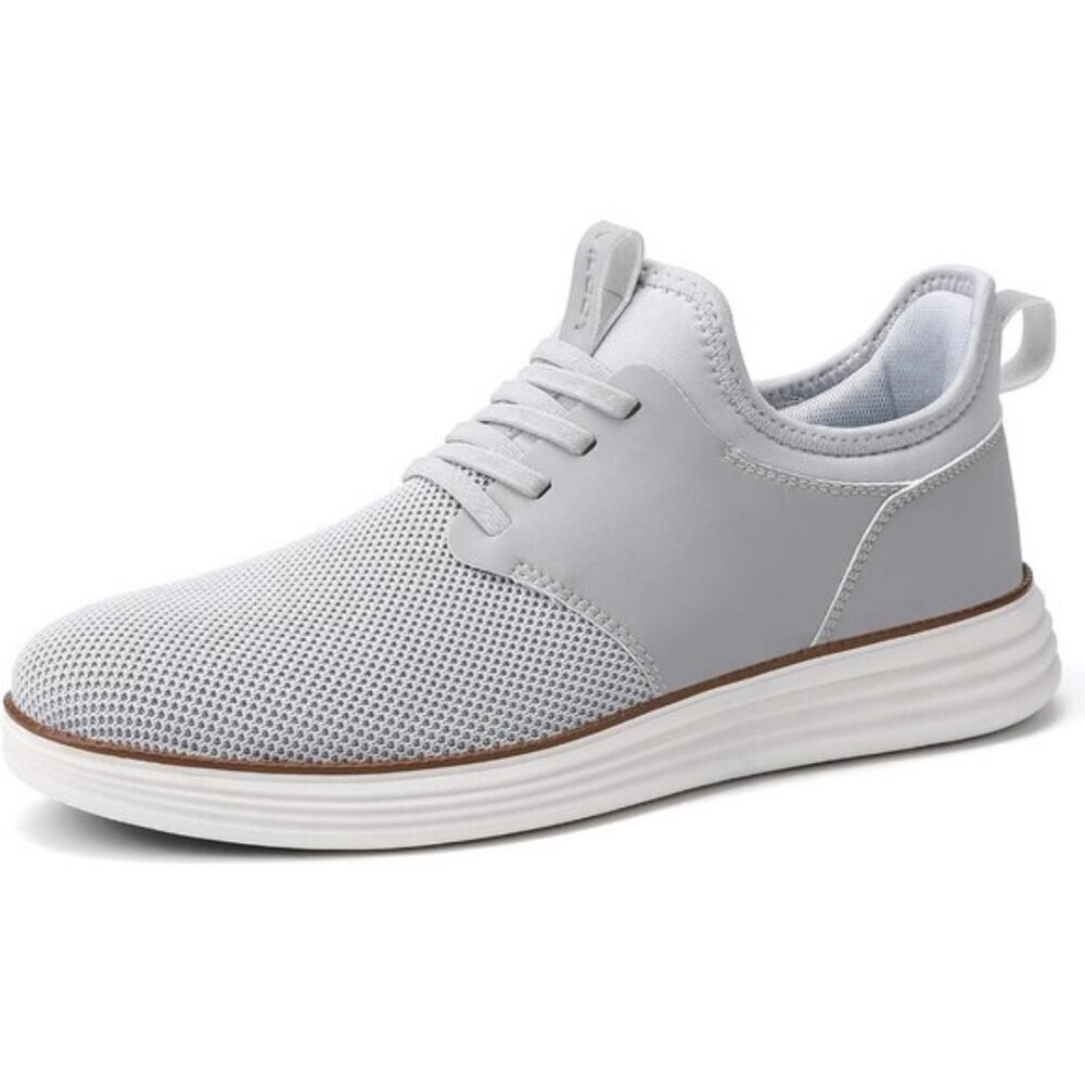 ⚡VILOCY Men's Light Grey Fashion Dress Oxfords Business Mesh Breathable Sneakers - Picture 6 of 9